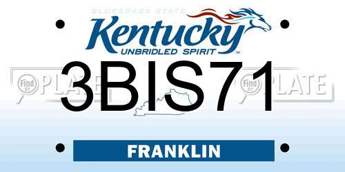 3BIS71 Kentucky License Plate