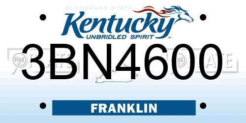 3BN4600 Kentucky License Plate