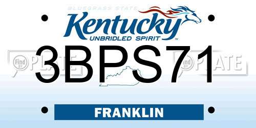 3BPS71 Kentucky License Plate
