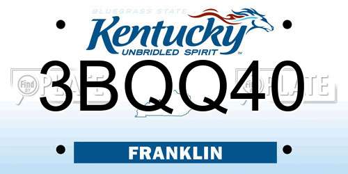 3BQQ40 Kentucky License Plate