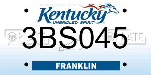 3BS045 Kentucky License Plate