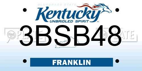 3BSB48 Kentucky License Plate