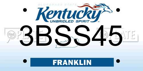 3BSS45 Kentucky License Plate