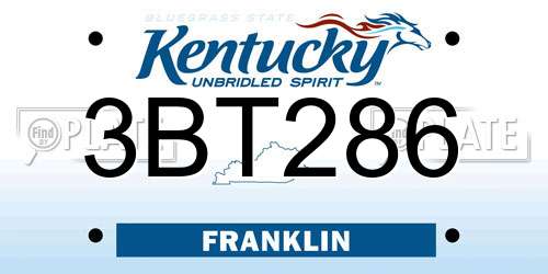 3BT286 Kentucky License Plate