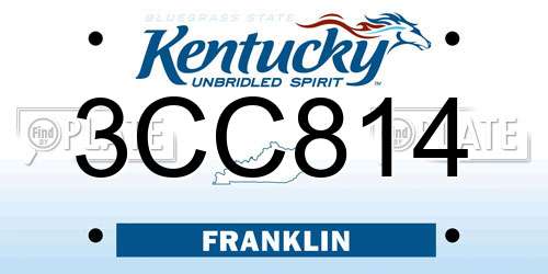 3CC814 Kentucky License Plate