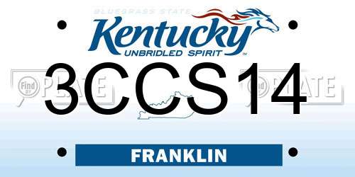 3CCS14 Kentucky License Plate