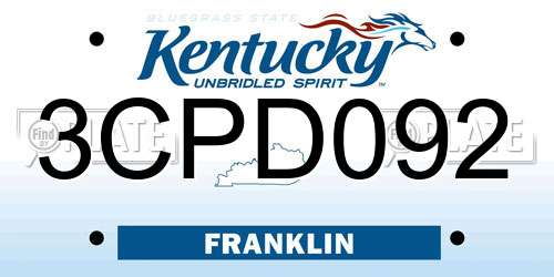3CPD092 Kentucky License Plate