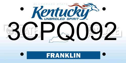 3CPQ092 Kentucky License Plate