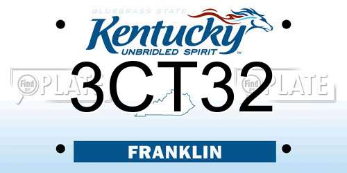 3CT32 Kentucky License Plate