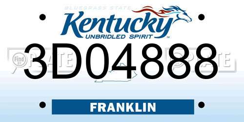 3D04888 Kentucky License Plate