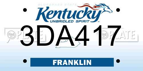 3DA417 Kentucky License Plate