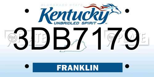 3DB7179 Kentucky License Plate