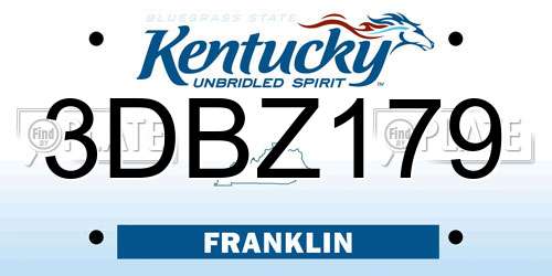 3DBZ179 Kentucky License Plate