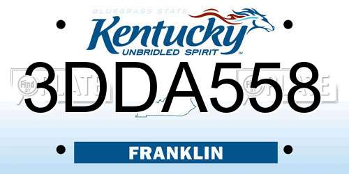 3DDA558 Kentucky License Plate