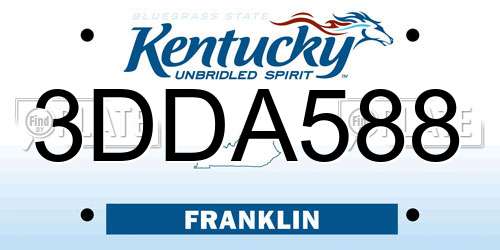 3DDA588 Kentucky License Plate