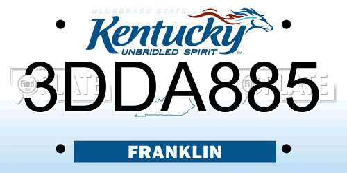 3DDA885 Kentucky License Plate