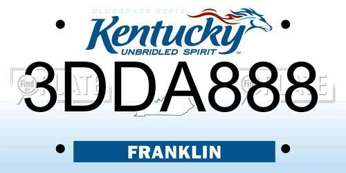 3DDA888 Kentucky License Plate