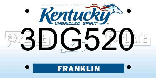 3DG520 Kentucky License Plate