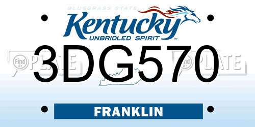 3DG570 Kentucky License Plate