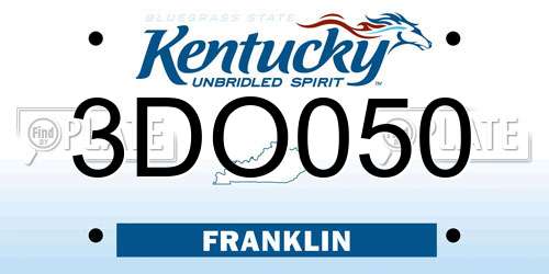 3DO050 Kentucky License Plate