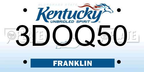 3DOQ50 Kentucky License Plate
