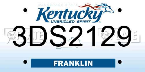 3DS2129 Kentucky License Plate
