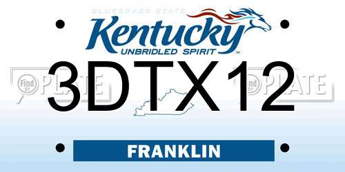 3DTX12 Kentucky License Plate