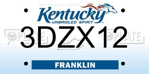 3DZX12 Kentucky License Plate