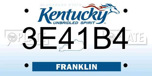 3E41B4 Kentucky License Plate