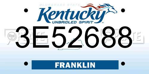 3E52688 Kentucky License Plate