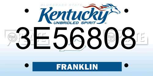 3E56808 Kentucky License Plate