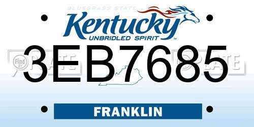 3EB7685 Kentucky License Plate