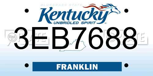 3EB7688 Kentucky License Plate