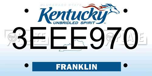 3EEE970 Kentucky License Plate