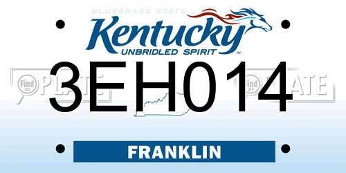 3EH014 Kentucky License Plate