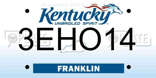 3EHO14 Kentucky License Plate
