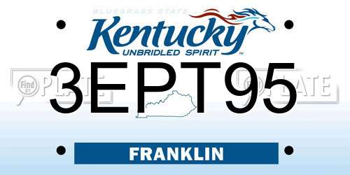 3EPT95 Kentucky License Plate