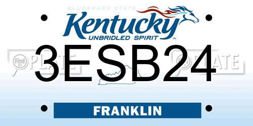 3ESB24 Kentucky License Plate