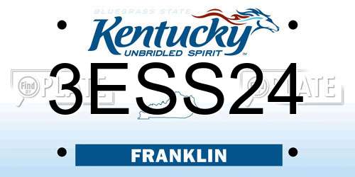 3ESS24 Kentucky License Plate