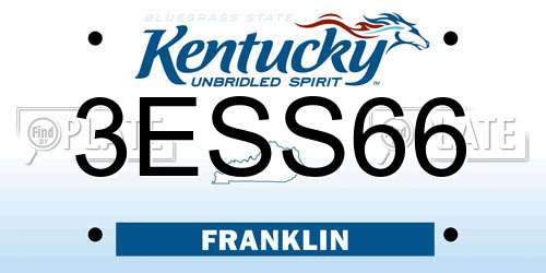 3ESS66 Kentucky License Plate
