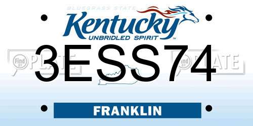 3ESS74 Kentucky License Plate