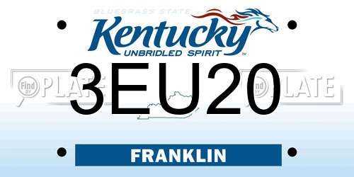 3EU20 Kentucky License Plate