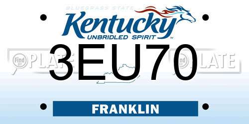 3EU70 Kentucky License Plate