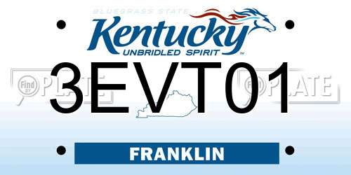 3EVT01 Kentucky License Plate