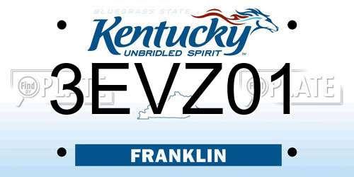 3EVZ01 Kentucky License Plate