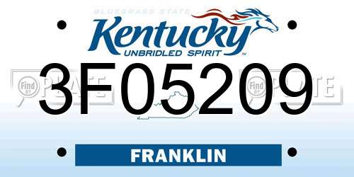 3F05209 Kentucky License Plate