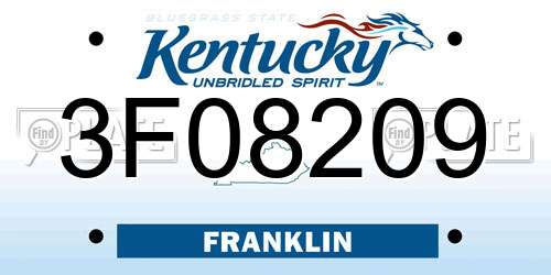3F08209 Kentucky License Plate