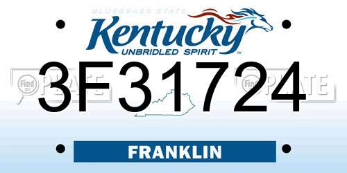 3F31724 Kentucky License Plate