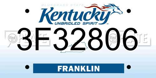 3F32806 Kentucky License Plate