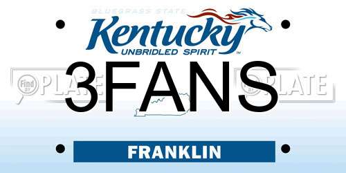 3FANS Kentucky License Plate